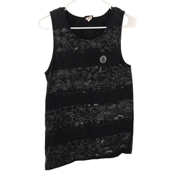 Volcom mens black novelty print tank top - Picture 1 of 9